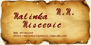 Malinka Miščević vizit kartica